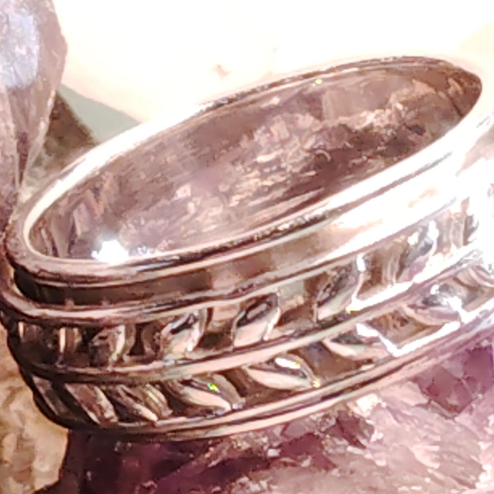 💯 🛑LOWEST PRICED🛑💯 💯STERLING LEAF,SPINNER*🔥 RING.*/ *2* SIZES - *6* OR 9*